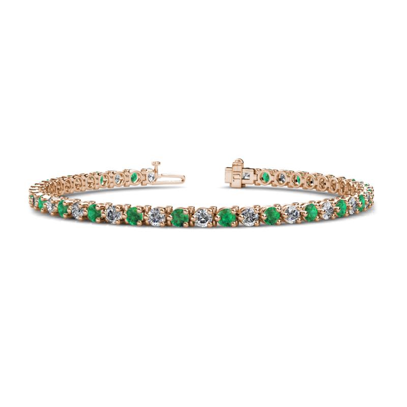 Cliona 3.30 mm Emerald and Lab Grown Diamond Eternity Tennis Bracelet 