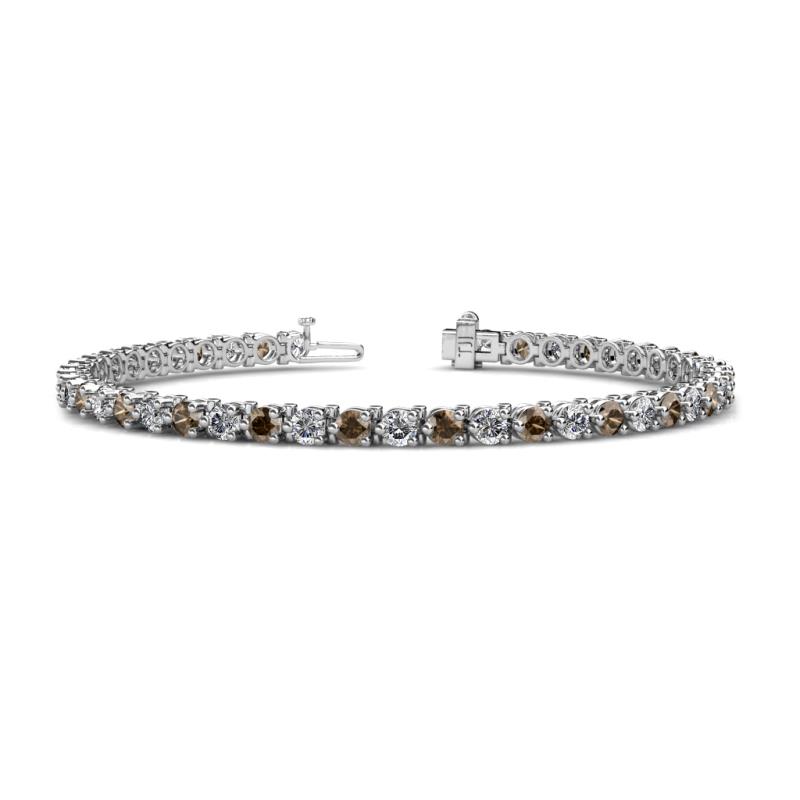 Cliona 3.30 mm Smoky Quartz and Lab Grown Diamond Eternity Tennis Bracelet 
