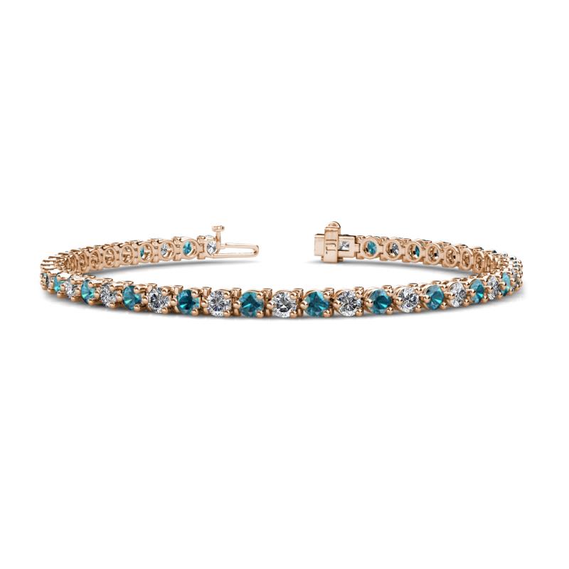 Cliona 3.30 mm London Blue Topaz and Lab Grown Diamond Eternity Tennis Bracelet 