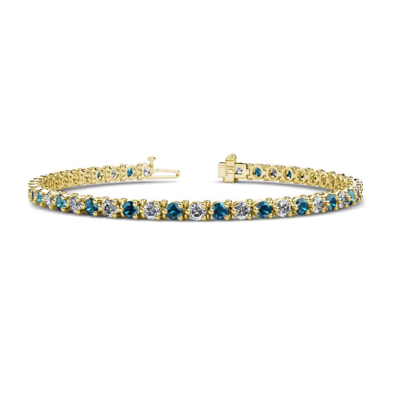 Cliona 3.30 mm Blue Diamond and Lab Grown Diamond Eternity Tennis Bracelet 