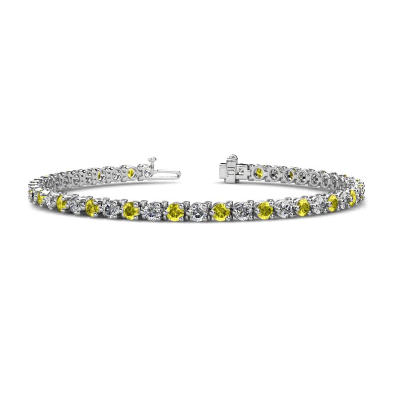 Cliona 3.30 mm Yellow Diamond and Lab Grown Diamond Eternity Tennis Bracelet 