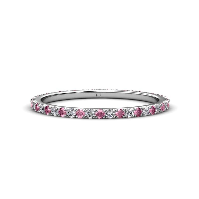 Lara 1.70 mm Pink Tourmaline and Diamond Eternity Band 