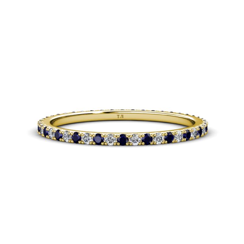 Lara 1.70 mm Blue Sapphire and Diamond Eternity Band 