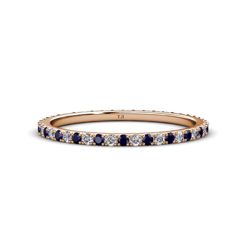 Lara 1.70 mm Blue Sapphire and Diamond Eternity Band 