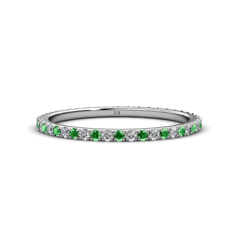 Lara 1.70 mm Green Garnet and Diamond Eternity Band 