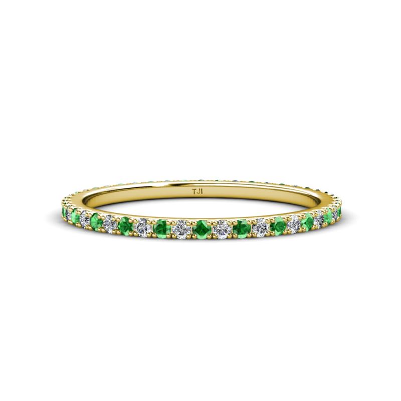Lara 1.70 mm Green Garnet and Diamond Eternity Band 