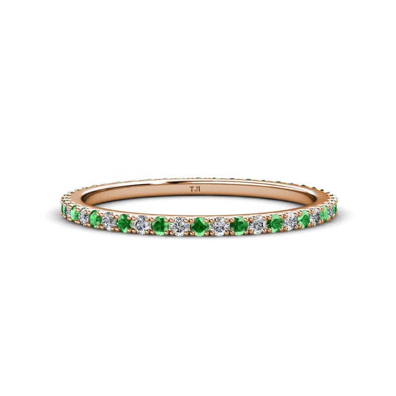 Lara 1.70 mm Green Garnet and Diamond Eternity Band 