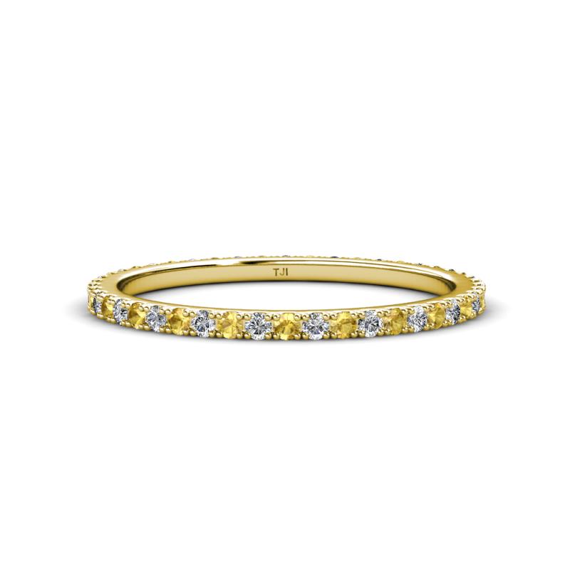 Lara 1.70 mm Citrine and Diamond Eternity Band 