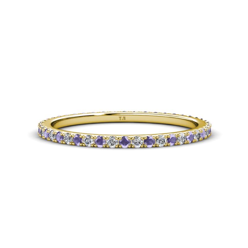 Lara 1.70 mm Iolite and Diamond Eternity Band 