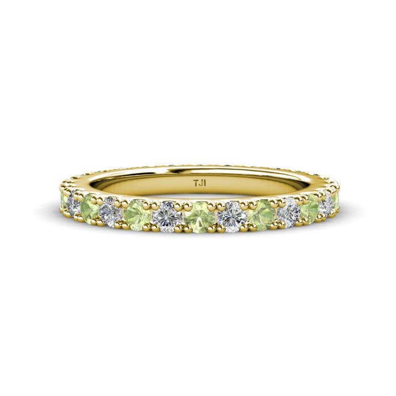 Lara 3.00 mm Peridot and Diamond Eternity Band 