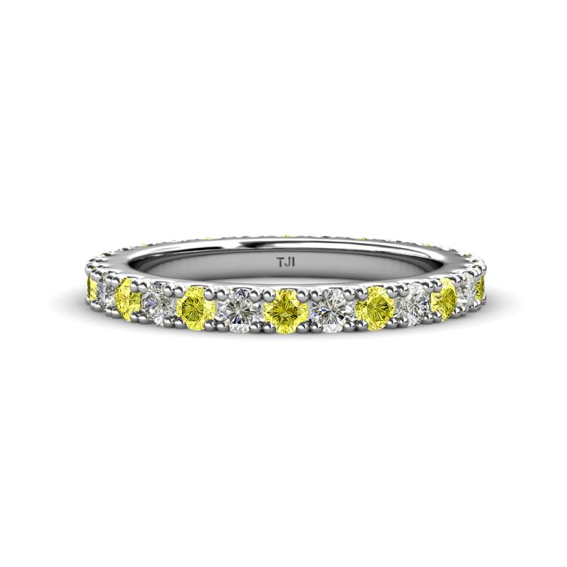 Lara 3.00 mm Yellow and White Diamond Eternity Band 