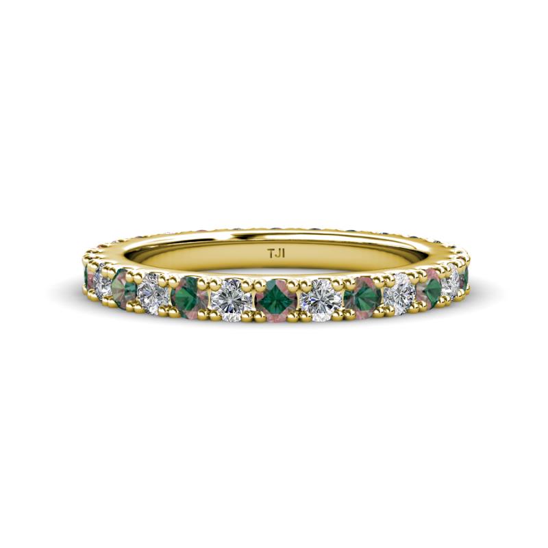 Lara 3.00 mm Diamond and Lab Created Alexandrite Eternity Band 