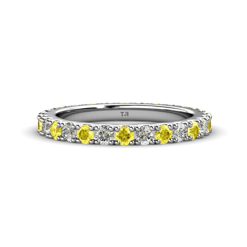 Lara 3.00 mm Yellow Sapphire and Diamond Eternity Band 