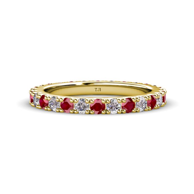 Lara 3.00 mm Ruby and Diamond Eternity Band 
