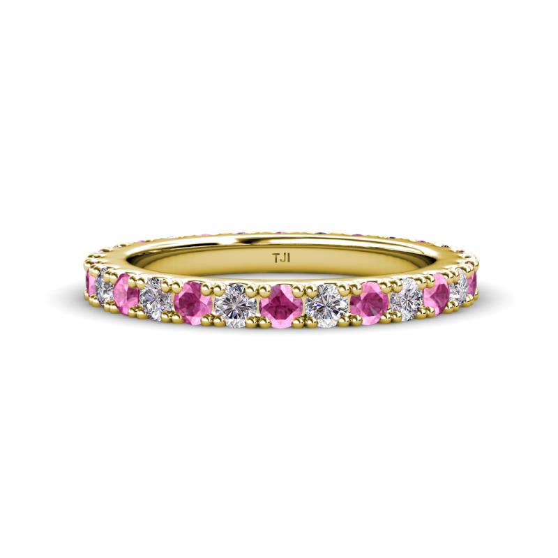 Lara 3.00 mm Pink Sapphire and Diamond Eternity Band 