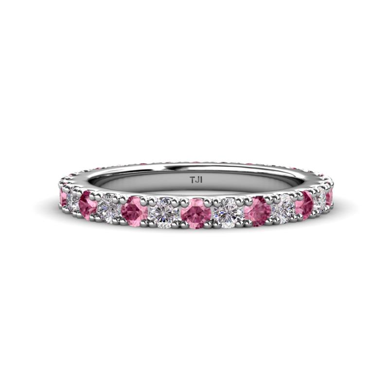 Lara 3.00 mm Pink Tourmaline and Diamond Eternity Band 