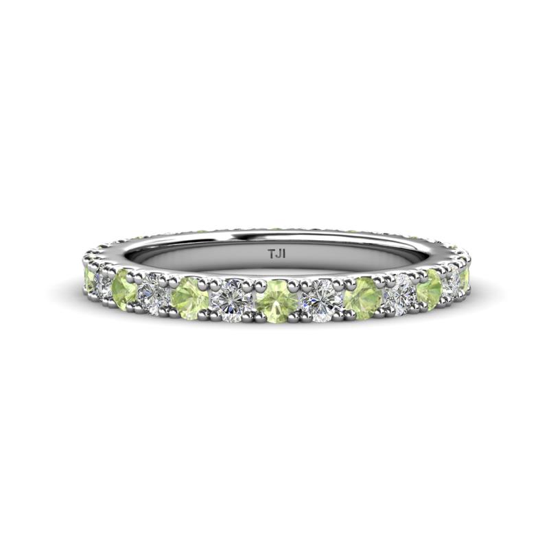 Lara 3.00 mm Peridot and Diamond Eternity Band 