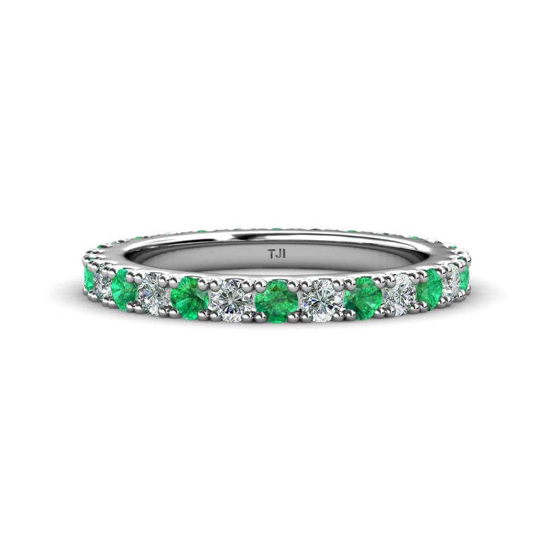 Lara 3.00 mm Emerald and Diamond Eternity Band 