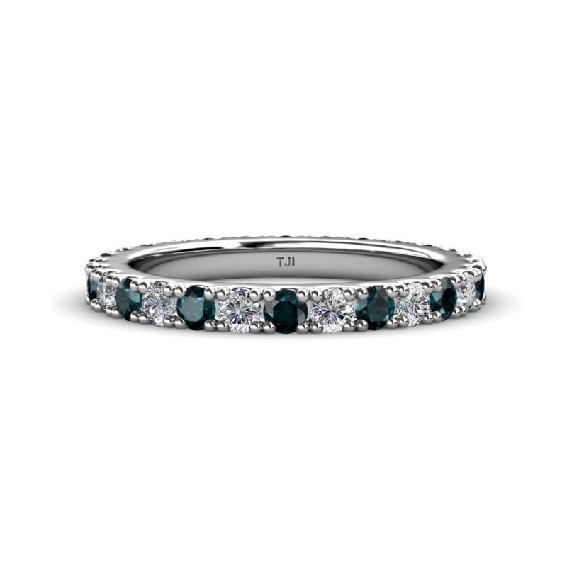 Lara 3.00 mm London Blue Topaz and Diamond Eternity Band 