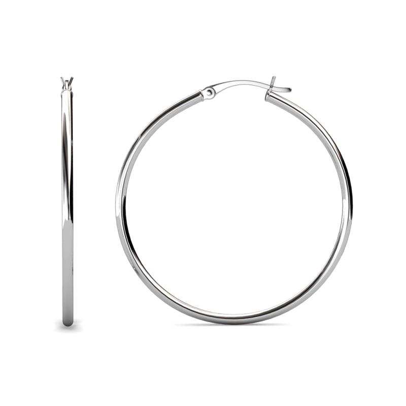 Anna (2x45 mm) Shiny Polished Round Tube Hoop Earrings 