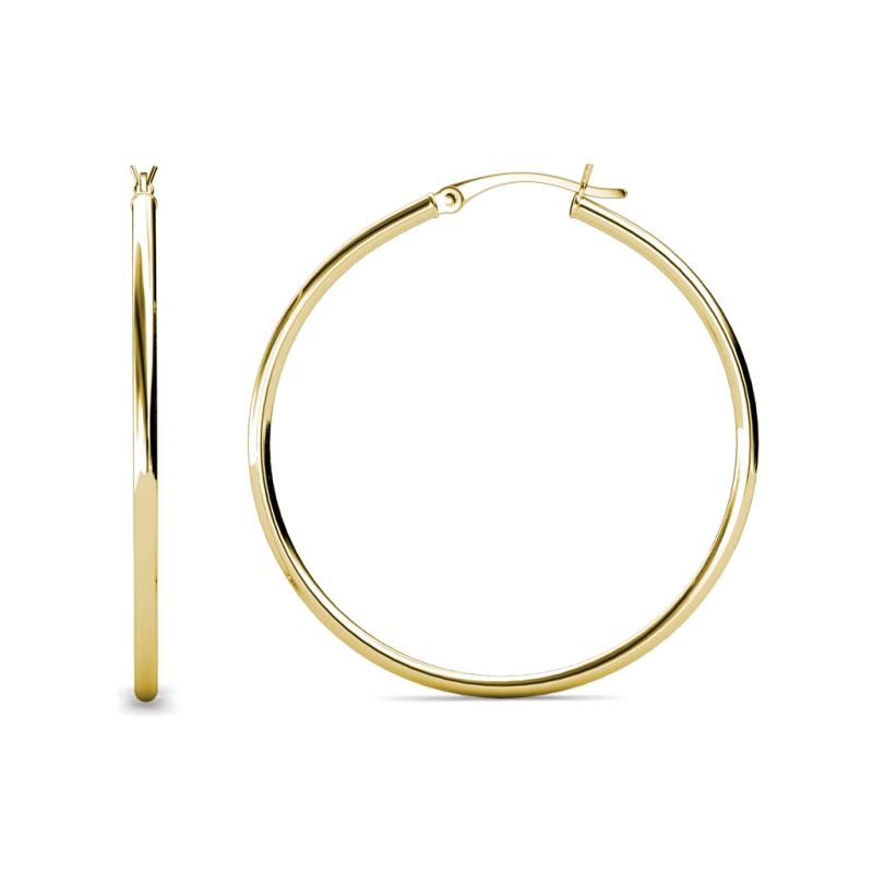Anna (2x45 mm) Shiny Polished Round Tube Hoop Earrings 