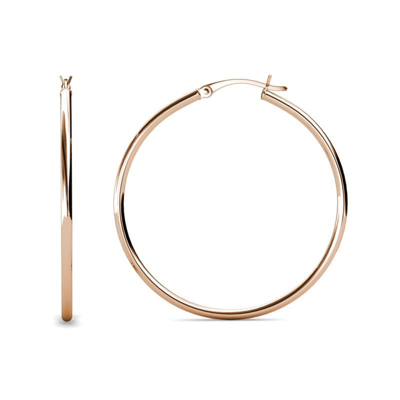 Anna (2x45 mm) Shiny Polished Round Tube Hoop Earrings 