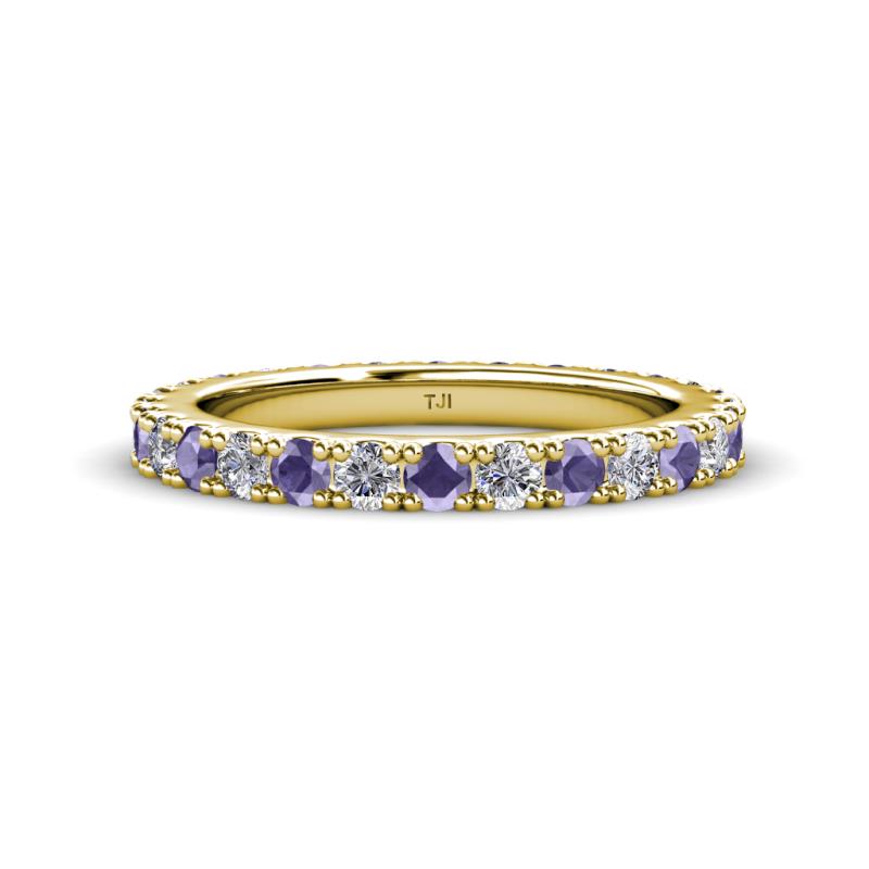 Lara 3.00 mm Iolite and Lab Grown Diamond Eternity Band 