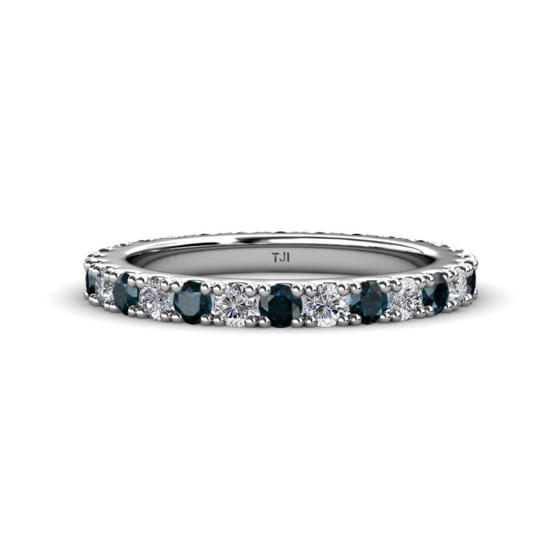 Lara 3.00 mm Blue Diamond and Lab Grown Diamond Eternity Band 