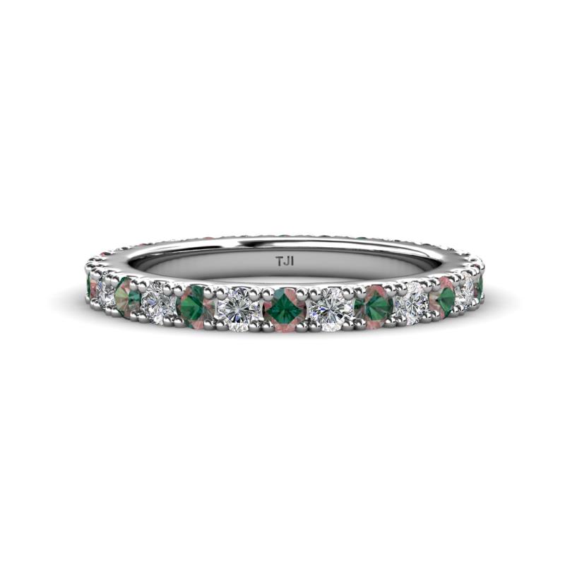 Lara 3.00 mm Lab Created Alexandrite and Lab Grown Diamond Eternity Band 