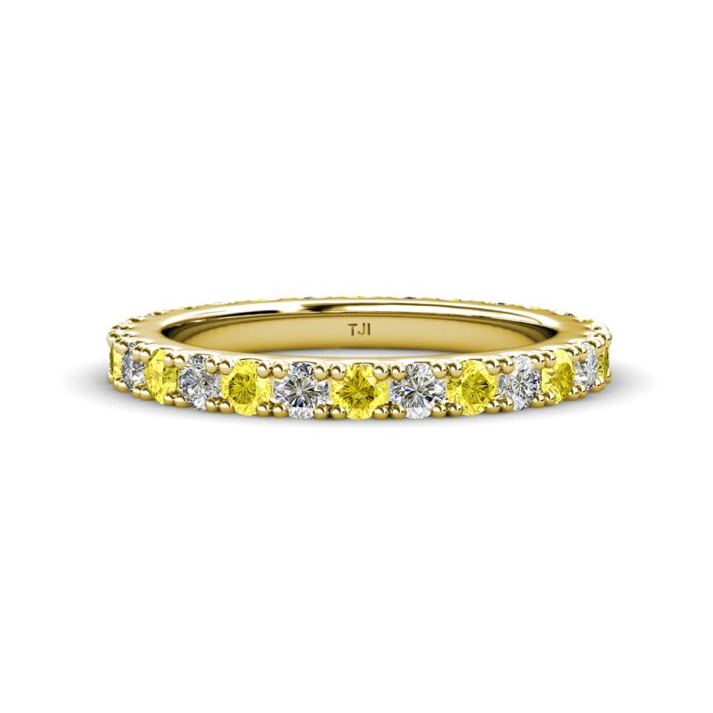Lara 3.00 mm Yellow Sapphire and Lab Grown Diamond Eternity Band 
