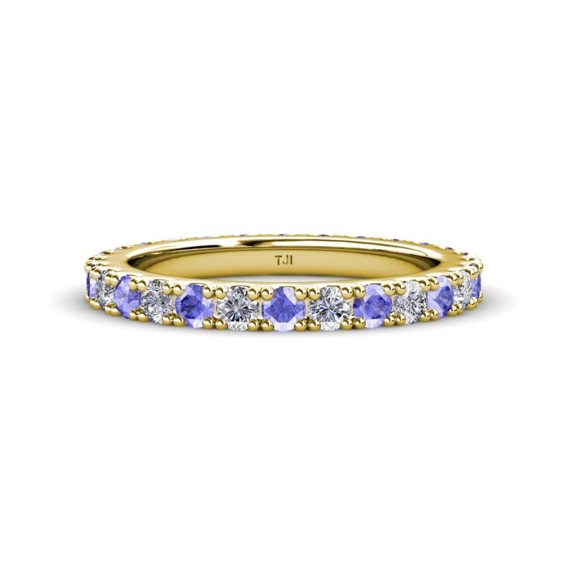 Lara 3.00 mm Tanzanite and Lab Grown Diamond Eternity Band 