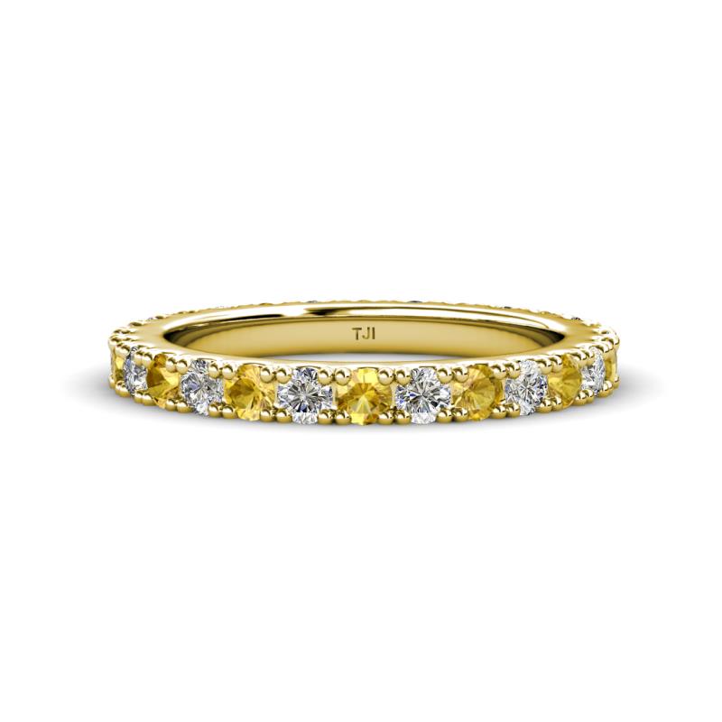 Lara 3.00 mm Citrine and Lab Grown Diamond Eternity Band 