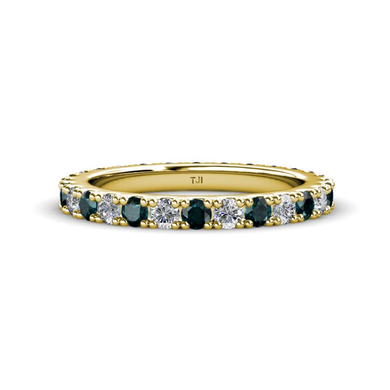 Lara 3.00 mm London Blue Topaz and Lab Grown Diamond Eternity Band 