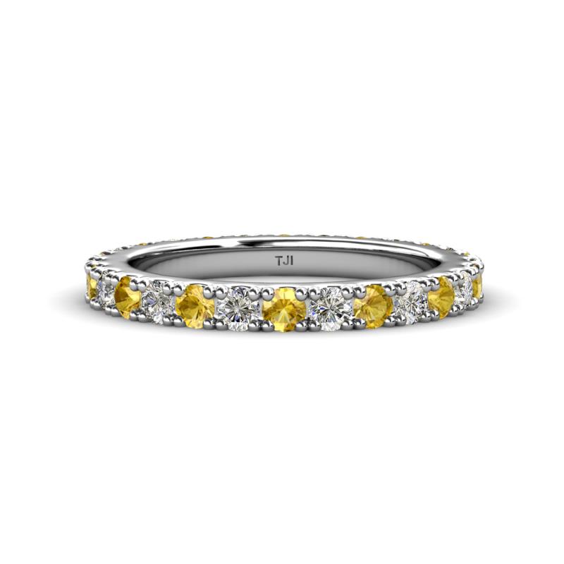 Lara 3.00 mm Citrine and Lab Grown Diamond Eternity Band 
