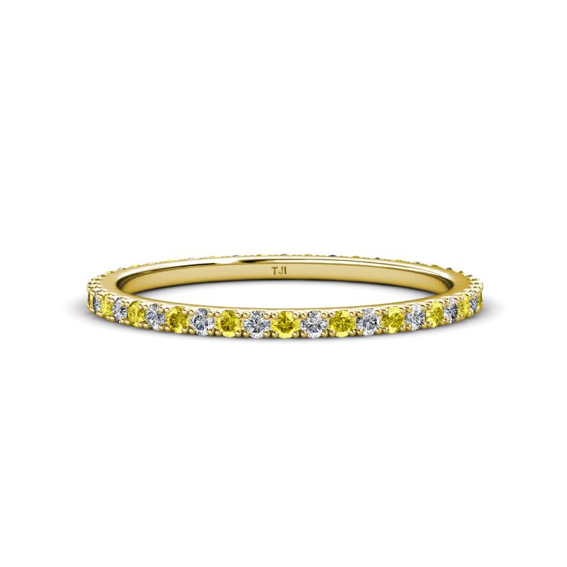 Lara 1.70 mm Yellow Sapphire and Lab Grown Diamond Eternity Band 