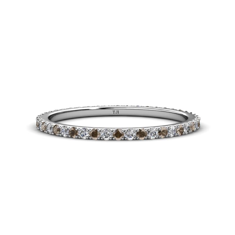 Lara 1.70 mm Smoky Quartz and Lab Grown Diamond Eternity Band 