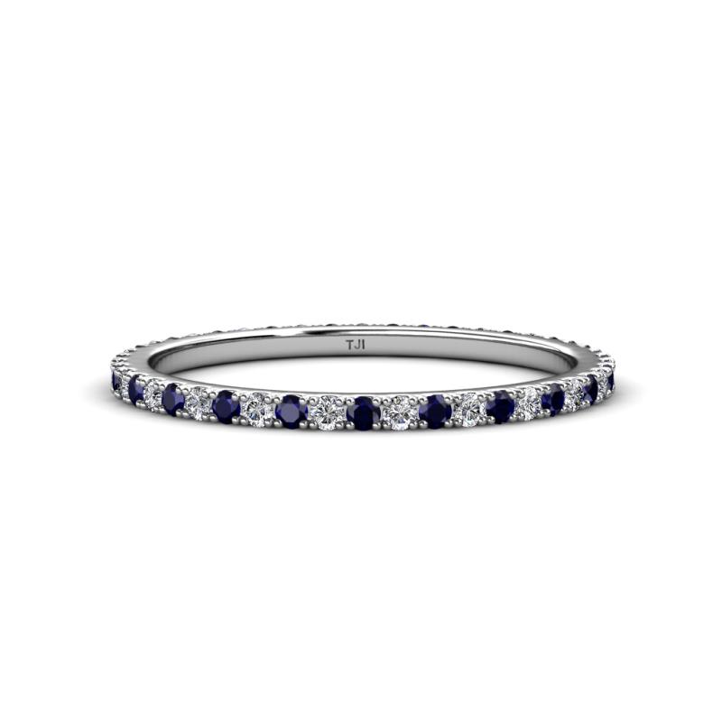 Lara 1.70 mm Blue Sapphire and Lab Grown Diamond Eternity Band 