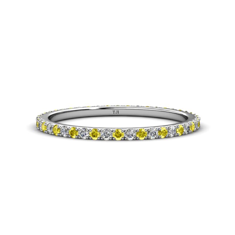 Lara 1.70 mm Yellow Sapphire and Lab Grown Diamond Eternity Band 