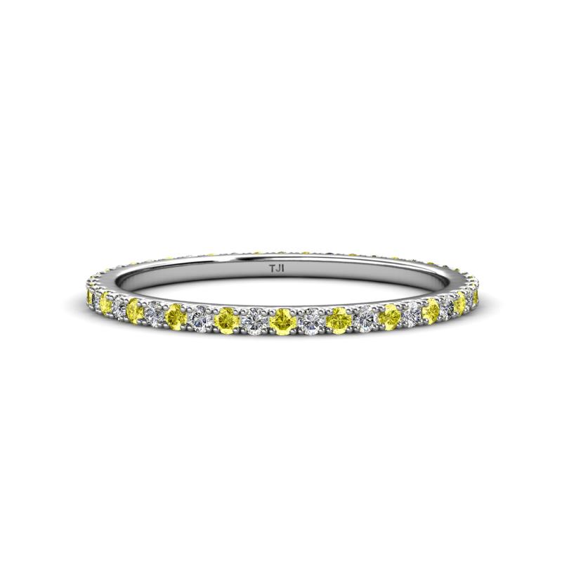 Lara 1.70 mm Yellow Diamond and Lab Grown Diamond Eternity Band 
