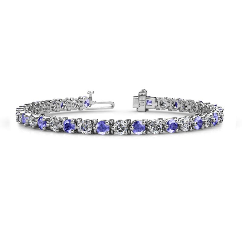 Cliona 4.10 mm Tanzanite and Lab Grown Diamond Eternity Tennis Bracelet 