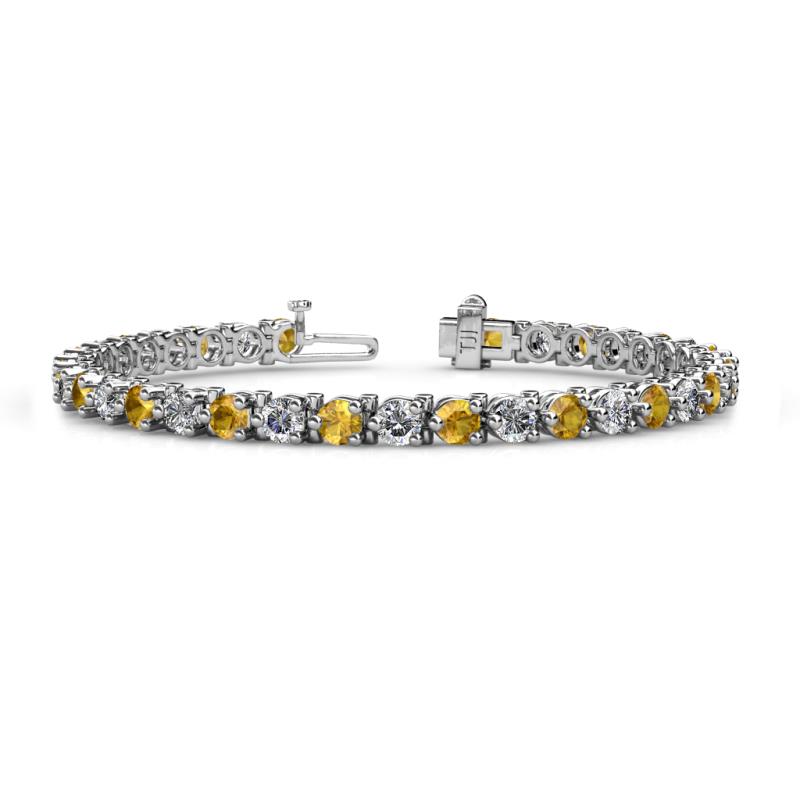 Cliona 4.10 mm Citrine and Lab Grown Diamond Eternity Tennis Bracelet 