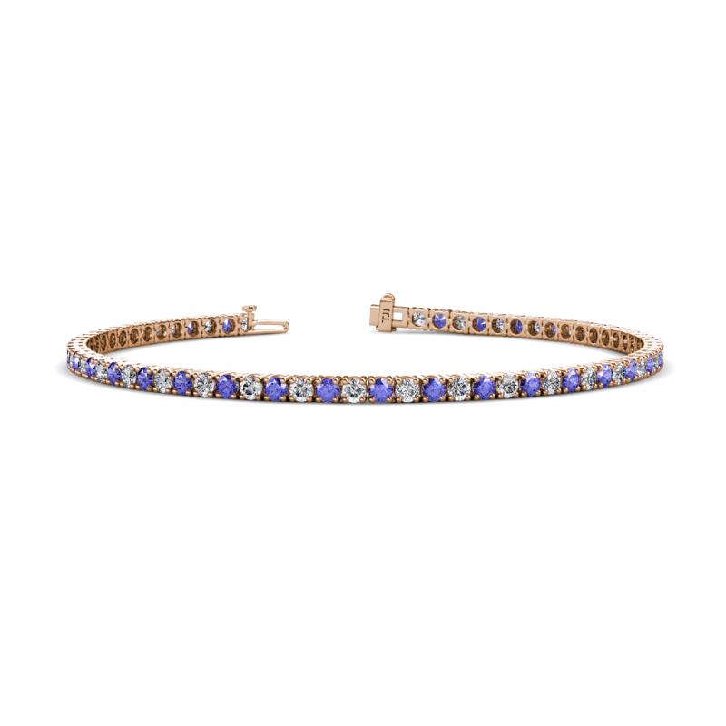 Leslie 2.70 mm Tanzanite and Diamond Eternity Tennis Bracelet 