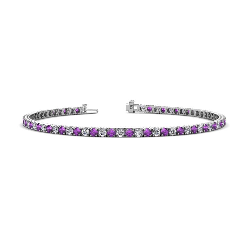 Leslie 2.70 mm Amethyst and Diamond Eternity Tennis Bracelet 