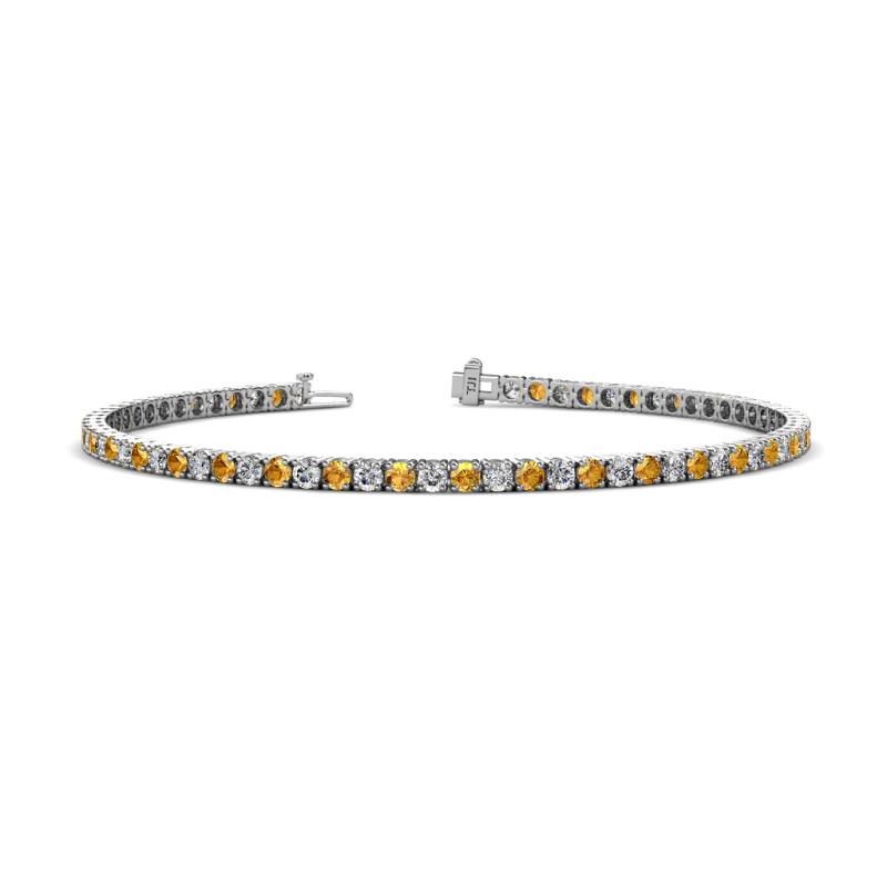 Leslie 2.70 mm Citrine and Diamond Eternity Tennis Bracelet 