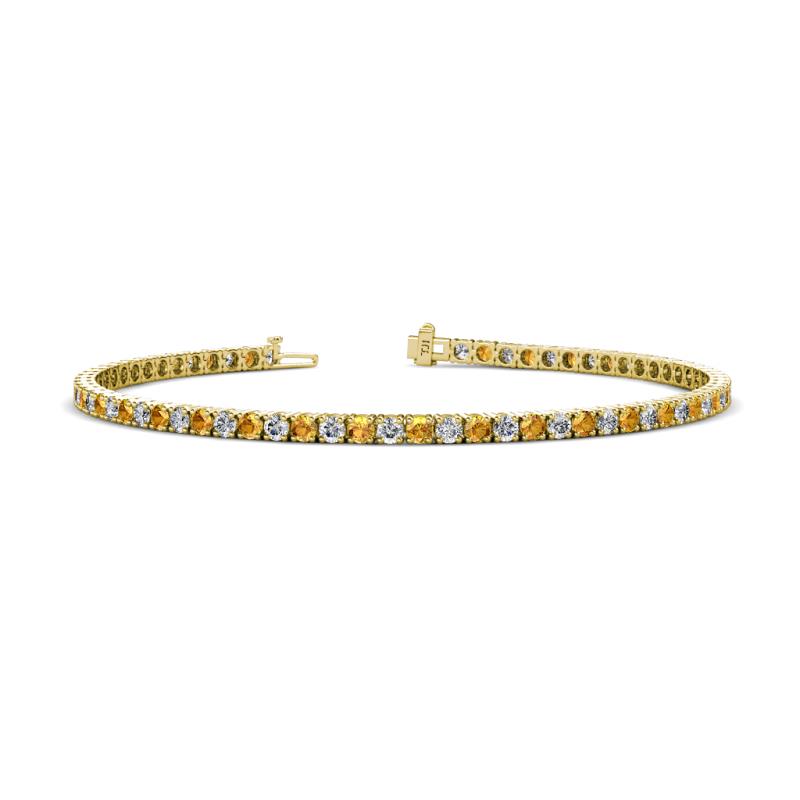 Leslie 2.70 mm Citrine and Diamond Eternity Tennis Bracelet 