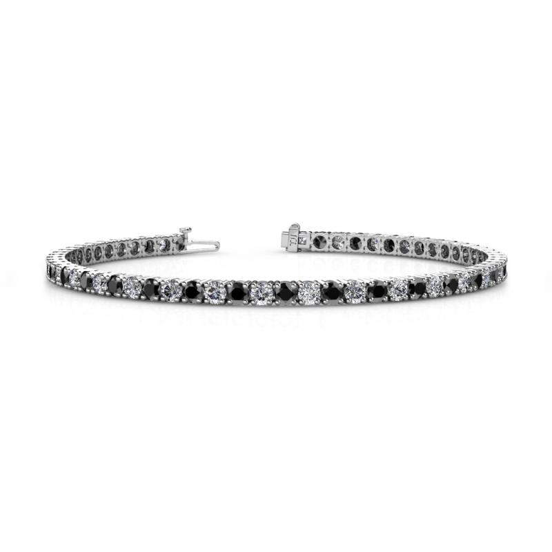 Leslie 2.90 mm Black and White Diamond Eternity Tennis Bracelet 