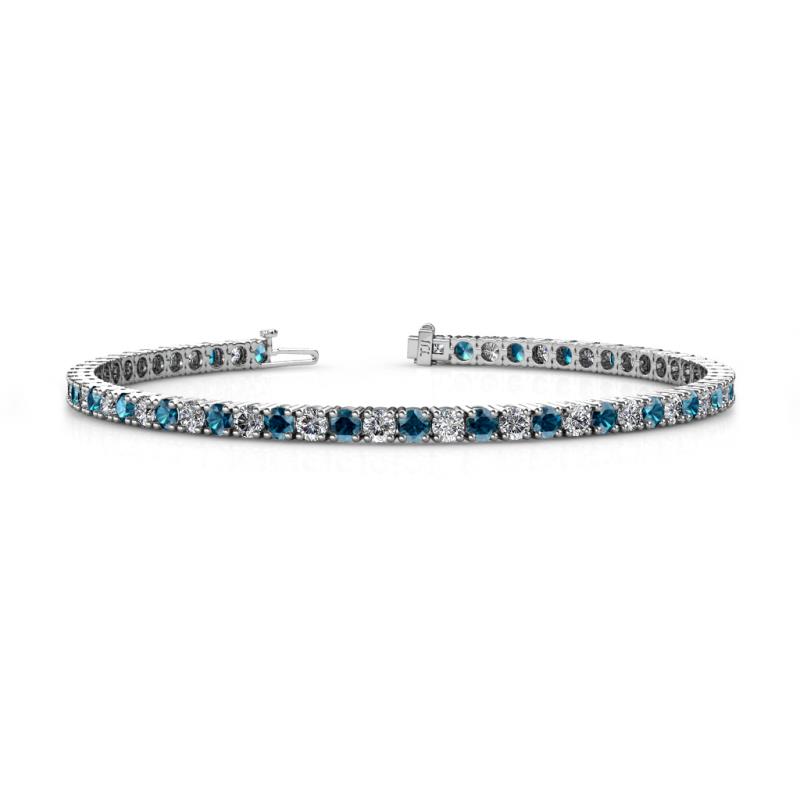Leslie 2.90 mm Blue and White Diamond Eternity Tennis Bracelet 