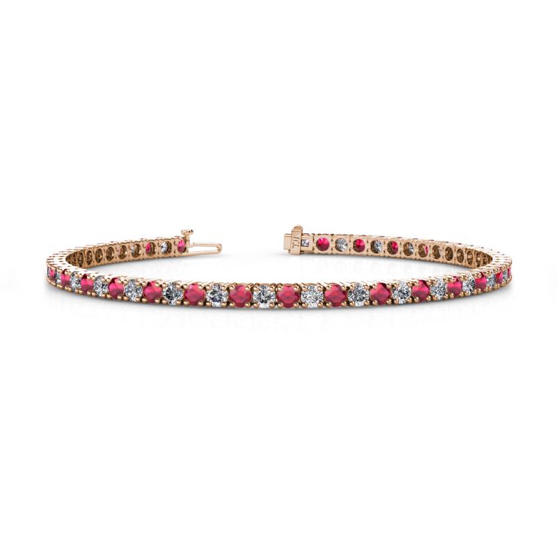 Leslie 2.90 mm Ruby and Diamond Eternity Tennis Bracelet 