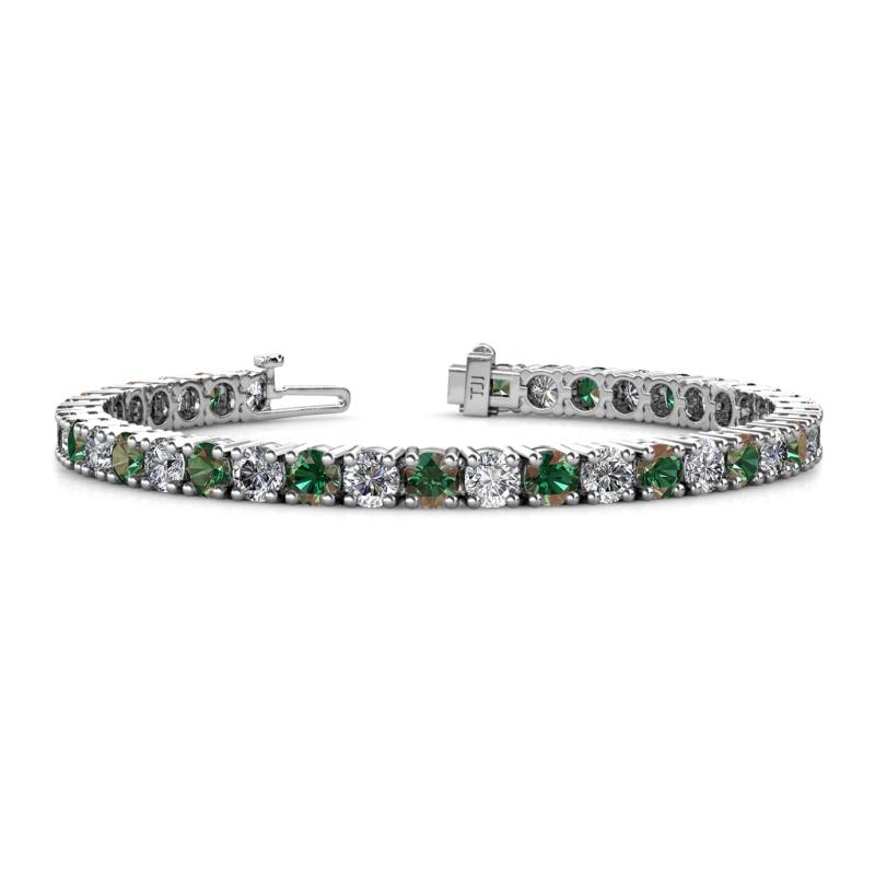 Leslie 4.00 mm Lab Created Alexandrite and Lab Grown Diamond Eternity Tennis Bracelet 