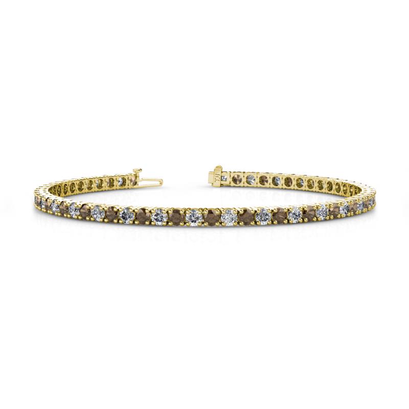 Leslie 3.40 mm Smoky Quartz and Diamond Eternity Tennis Bracelet 